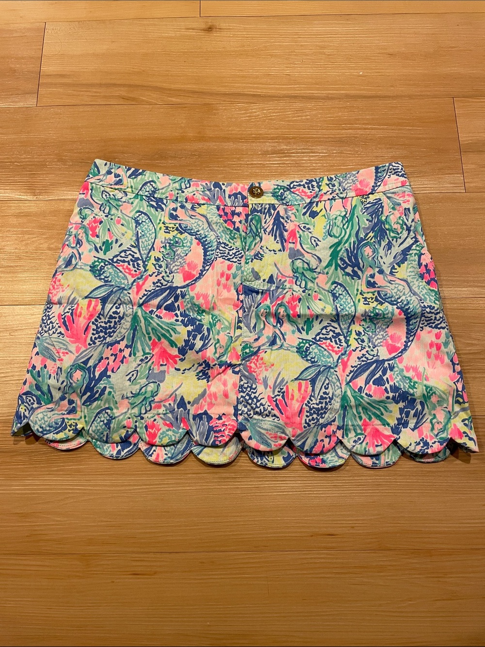 Lilly Pulitzer Scallop-Hem Coral Reef Mermaid Skort